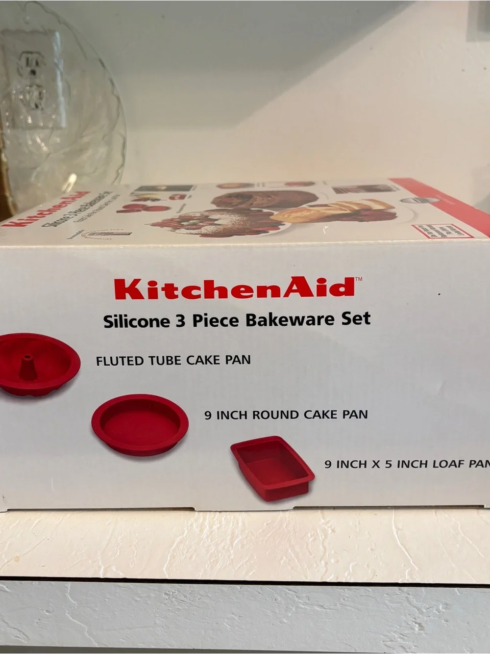 Kitchenaid 3 Piece Bakeware Set Bundt Cake Fluted Round Pan Loaf Pan Silicone